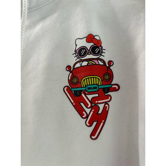 Hello Kitty Size Medium  Hyland  X Car Break Sanrio White Hoodie Sweatshirt - Picture 1 of 9
